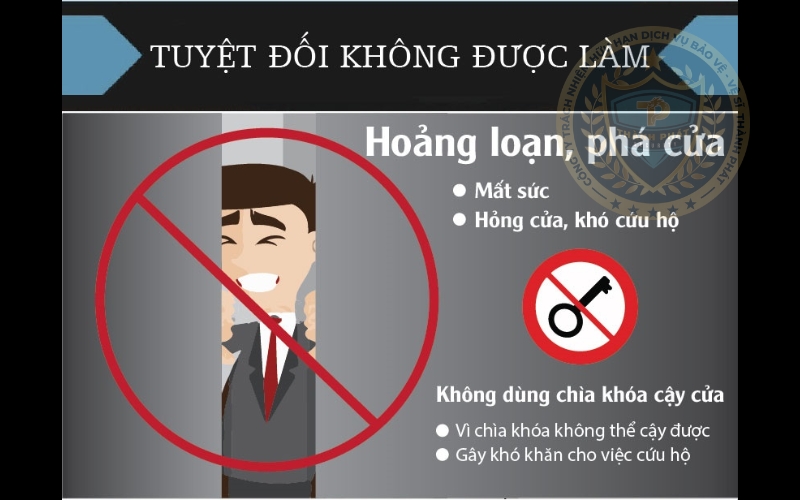 những điều không được làm khi kẹt thang máy