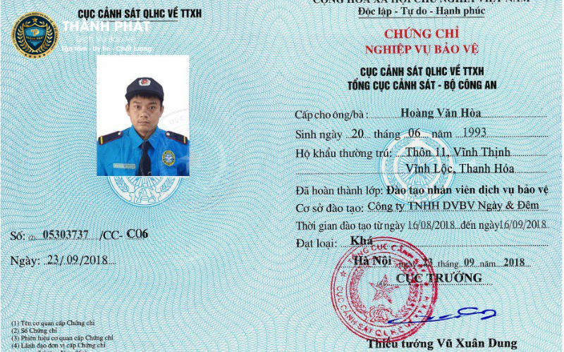 chứng chỉ quản lý bảo vệ