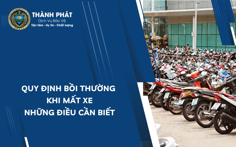quy định bồi thường khi mất xe
