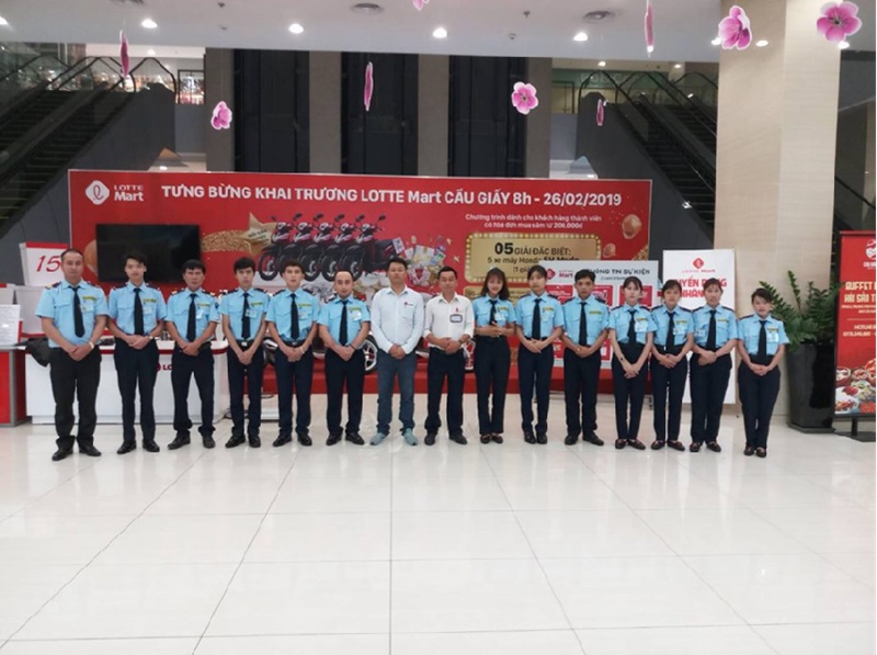 Lương bảo vệ siêu thị Lotte Mart theo từng vị trí