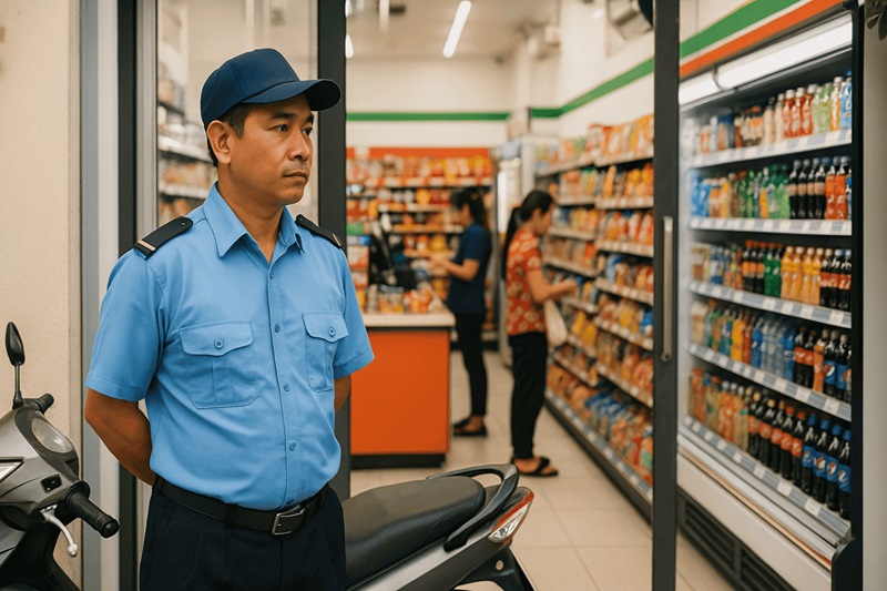 Mức lương bảo vệ cửa hàng tiện lợi tại các thành phố lớn